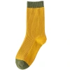 Spring and Autumn new women's double-needle mid-calf socks, forest-style small checkered pile pile women's breathable cotton socks manufacturer wholesale Item Picture